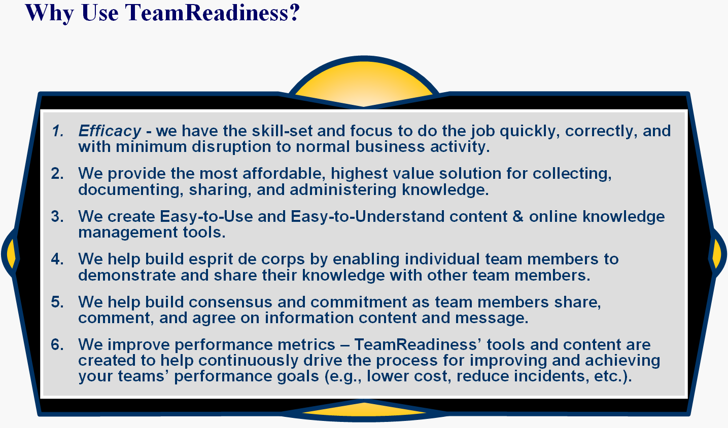 TeamReadiness Why Use TeamReadiness Inkscape